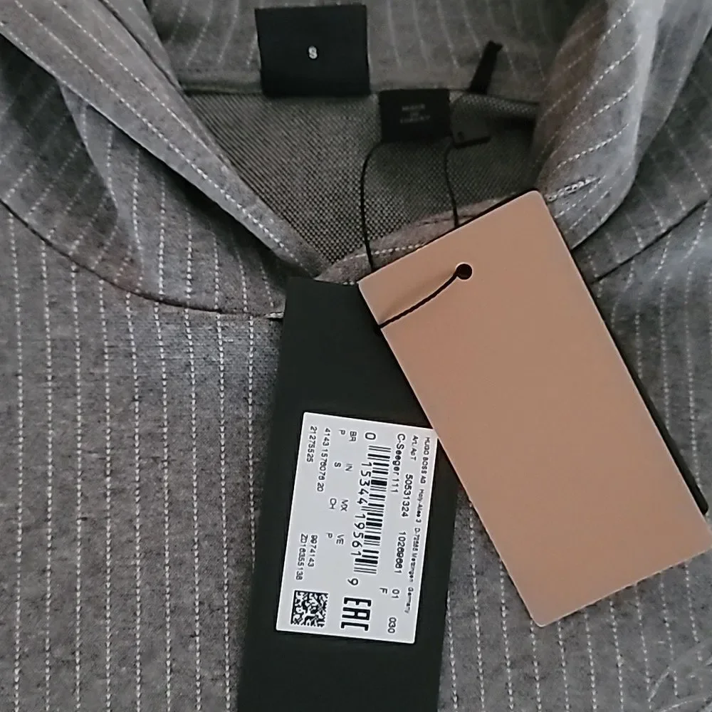 Hugo Boss Seeger Cotton Blend Small Gray Men's Hoodie